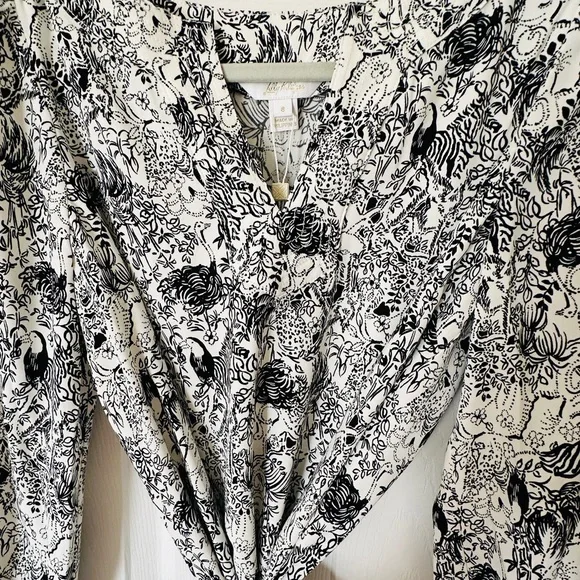 Lilly Pulitzer Olivine A-line Animal and Floral Print Long Sleeve Dress - Picture 3 of 14